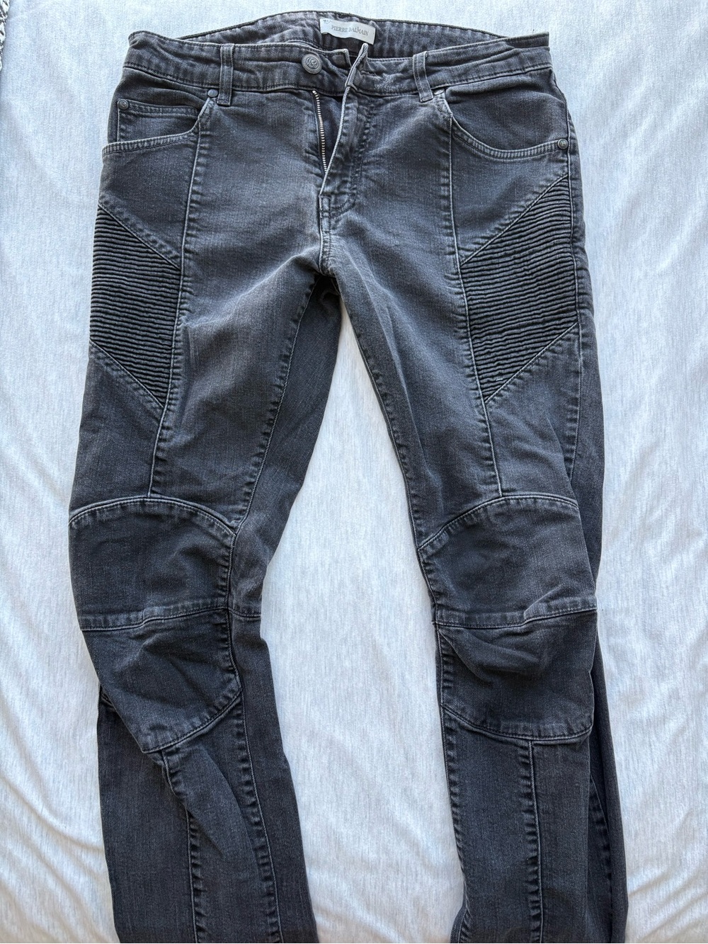 Pierre Balmain Black Washed Biker Jeans